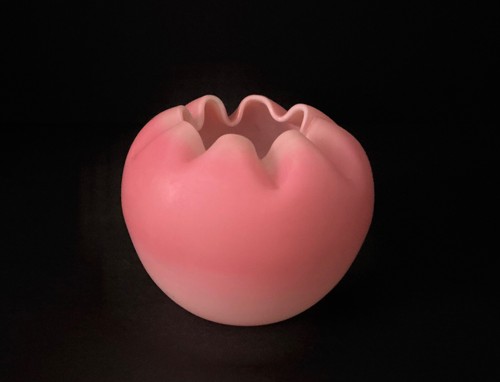Vaso ciotola rosa vetro con